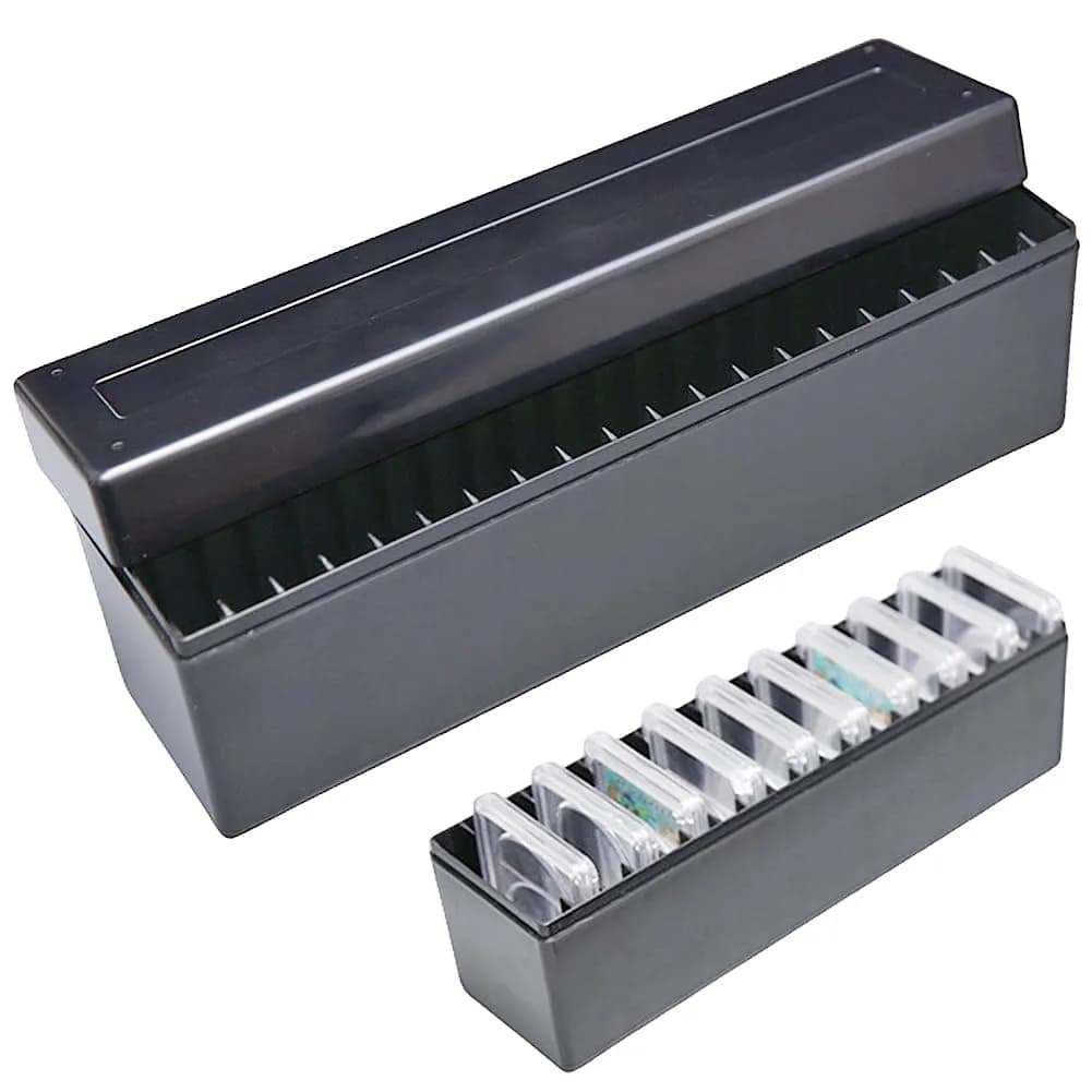 Ettonsun 20-Slot Coin Slab Storage Box 255g (9 oz) | Holds NGC, PCGS, PMG Slabs Securely