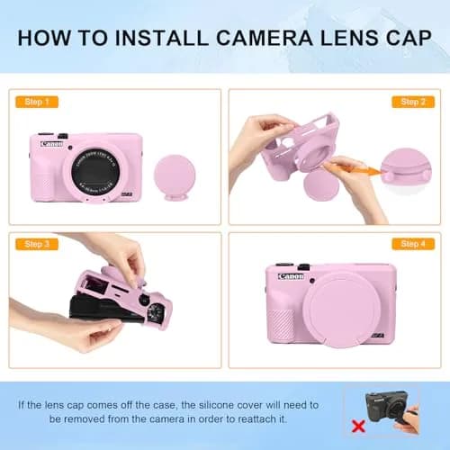 Easy Hood Pink Silicone Camera Case for Canon G7X Mark III | 4.9cm x 14.5cm x 6.5cm thumbnail 5