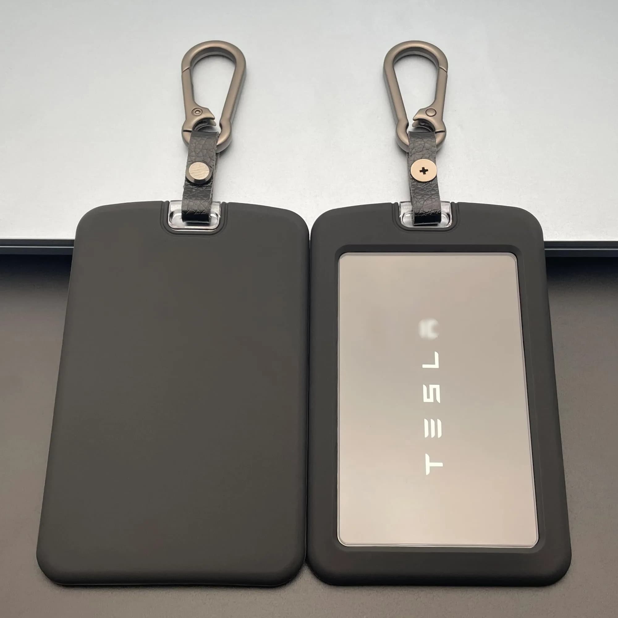 TANDRIVE Key Card Holder Case for Tesla Model 3/Y, Cybertruck, Rivian | 2-Pack Silicone Protector with Keychains
