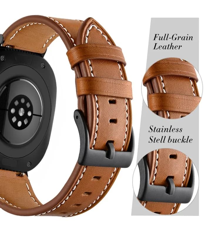 Olytop Leather Watch Band for Samsung Galaxy Watch Ultra 2/1 47mm | Fits 5.9"-8.1" Wrists thumbnail 4