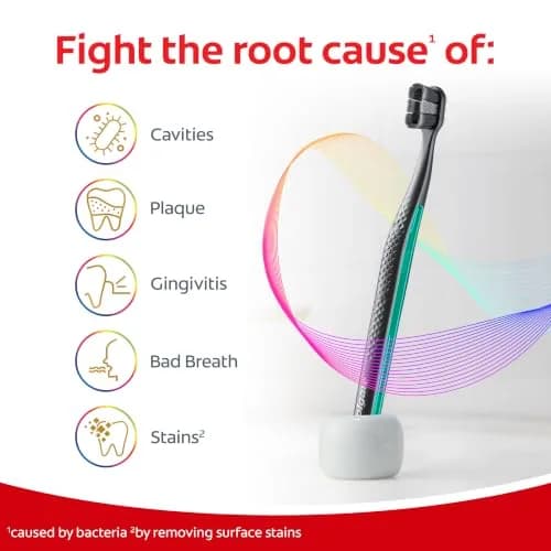 Colgate Total Whitening Charcoal Toothbrush, Soft, Black, 2 Pack | Deep Clean & Stain Removal thumbnail 3