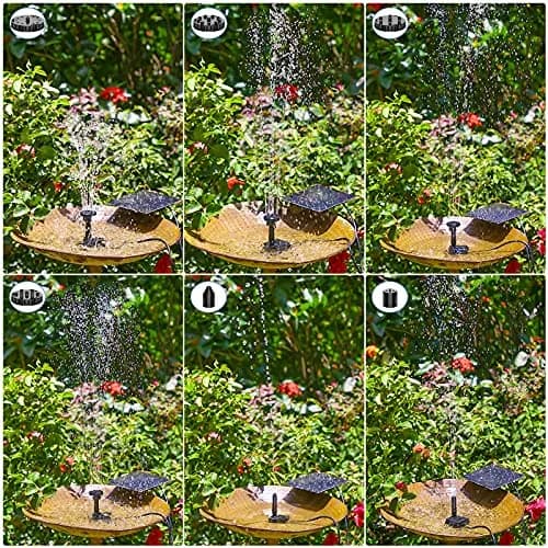 AISITIN 2-Pack DIY Solar Fountain Pump with 6 Nozzles & 9.8ft Power Cord | 1.5W Solar Powered Water Pump for Bird Baths, Ponds, Gardens thumbnail 4