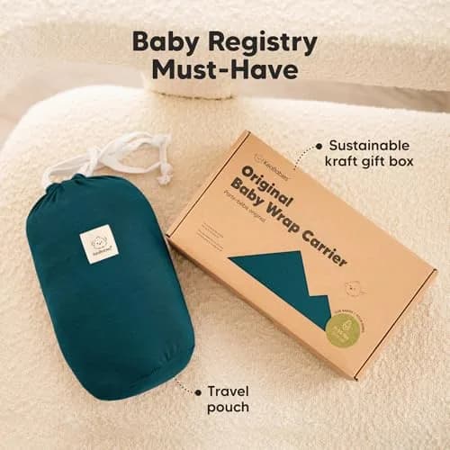 KeaBabies Original Baby Wrap Carrier Peacock Green | Ergonomic, IHDI Certified, Breathable Fabric for Newborns to Toddlers (7-35 lbs) thumbnail 9