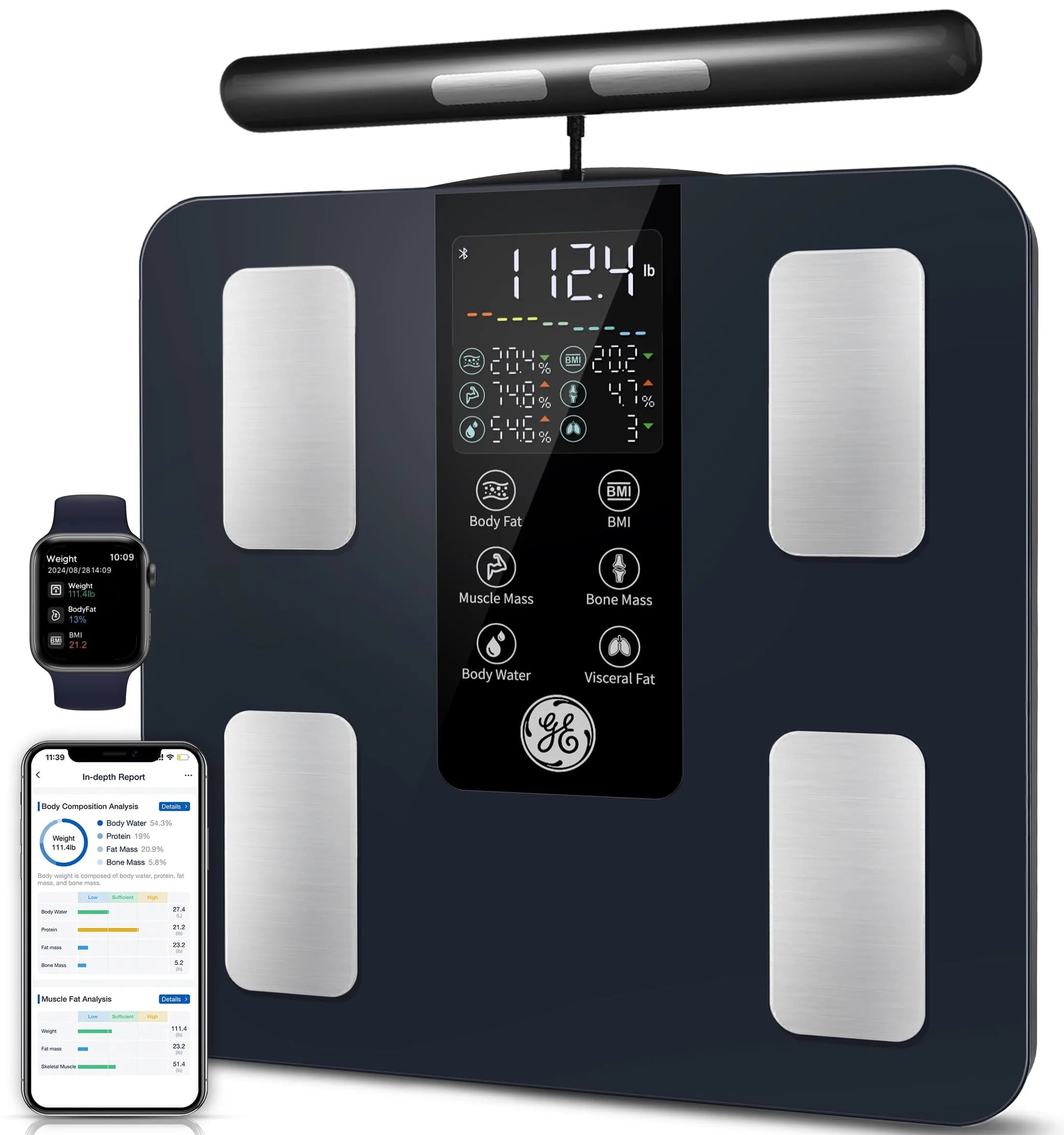 GE Smart Body Composition Analyzer Scale 2.05 kg (4.5 lb) | 50+ Metrics with Technology - main product image
