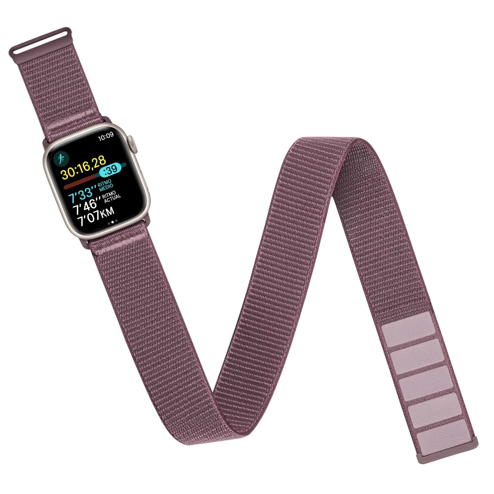 Straplanet Apple Watch Sport Armband & Ankle Strap 38-49mm | Breathable Nylon, Adjustable Fit for Women Men — Standard (SmokePurple) / 44/45/49/46mm/42mm(Series 3 2 1) L-410mm
