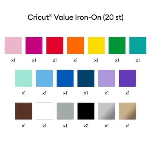 Cricut Value Iron-On Rainbow Sampler 20 Sheets (30.5 cm x 30.5 cm) | Outlasts 25 Washes thumbnail 3