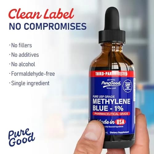 PureGood Methylene Blue 1% Liquid 60ml (2.03 fl oz) 2-Pack | Pharmaceutical Grade for Lab Use thumbnail 5