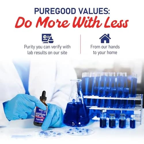 PureGood Methylene Blue 1% Liquid 60ml (2.03 fl oz) 2-Pack | Pharmaceutical Grade for Lab Use thumbnail 7