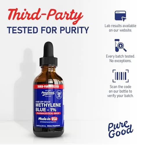 PureGood Methylene Blue 1% Liquid 60ml (2.03 fl oz) 2-Pack | Pharmaceutical Grade for Lab Use thumbnail 2