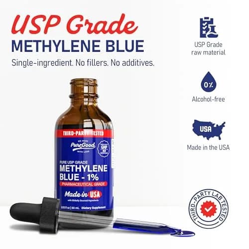 PureGood Methylene Blue 1% Liquid 60ml (2.03 fl oz) 2-Pack | Pharmaceutical Grade for Lab Use thumbnail 3