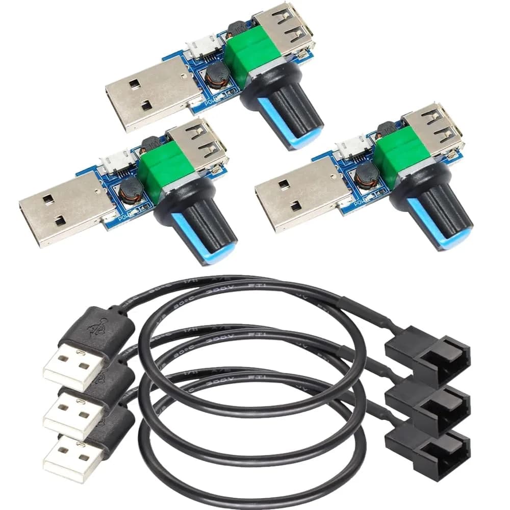 Gebildet USB to 3/4 Pin Fan Adapter Cable with ON/OFF Switch, 30cm, 2 Pack — USB controller (1 to 1)