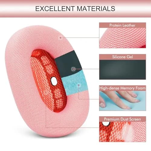GEVO Pink Replacement Ear Cushions for AirPods Max 1 & 2 Headphones | Memory Foam & Magnetic Attachment thumbnail 4