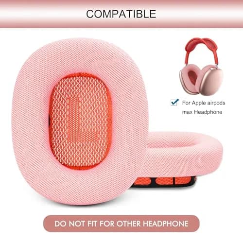 GEVO Pink Replacement Ear Cushions for AirPods Max 1 & 2 Headphones | Memory Foam & Magnetic Attachment thumbnail 2