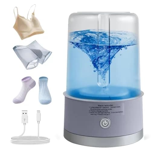 SUNHAIXIA Portable Mini Washing Machine | 1L Purple Washer | Compact Deep Cleans Underwear, Baby Clothes, Small Laundry thumbnail 1