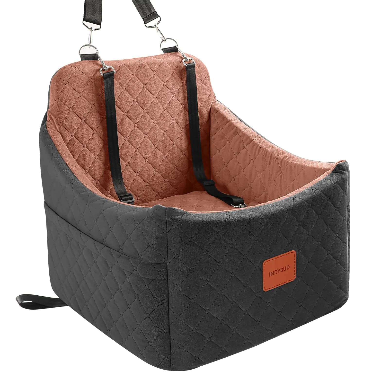 INDYBUD Dog Car Seat for Small/Medium Dogs | Memory Foam Travel Safety Booster (19 in) with Washable Cover - main product image
