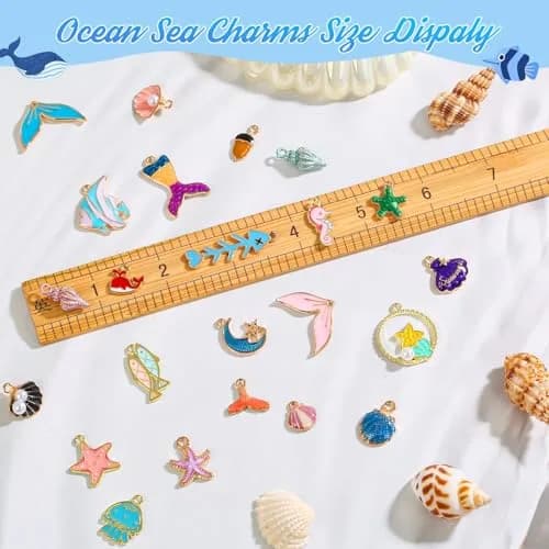 Acejoz 150 Pcs Ocean Beach Sea Charms for Jewelry Making and Crafting | Assorted Summer Sea Shells thumbnail 3