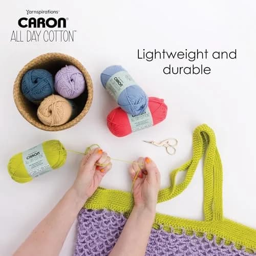 Caron All Day Cotton Yarn Red Lip 100g (3.52 oz) | Mercerized Cotton for Knitting & Crochet thumbnail 3