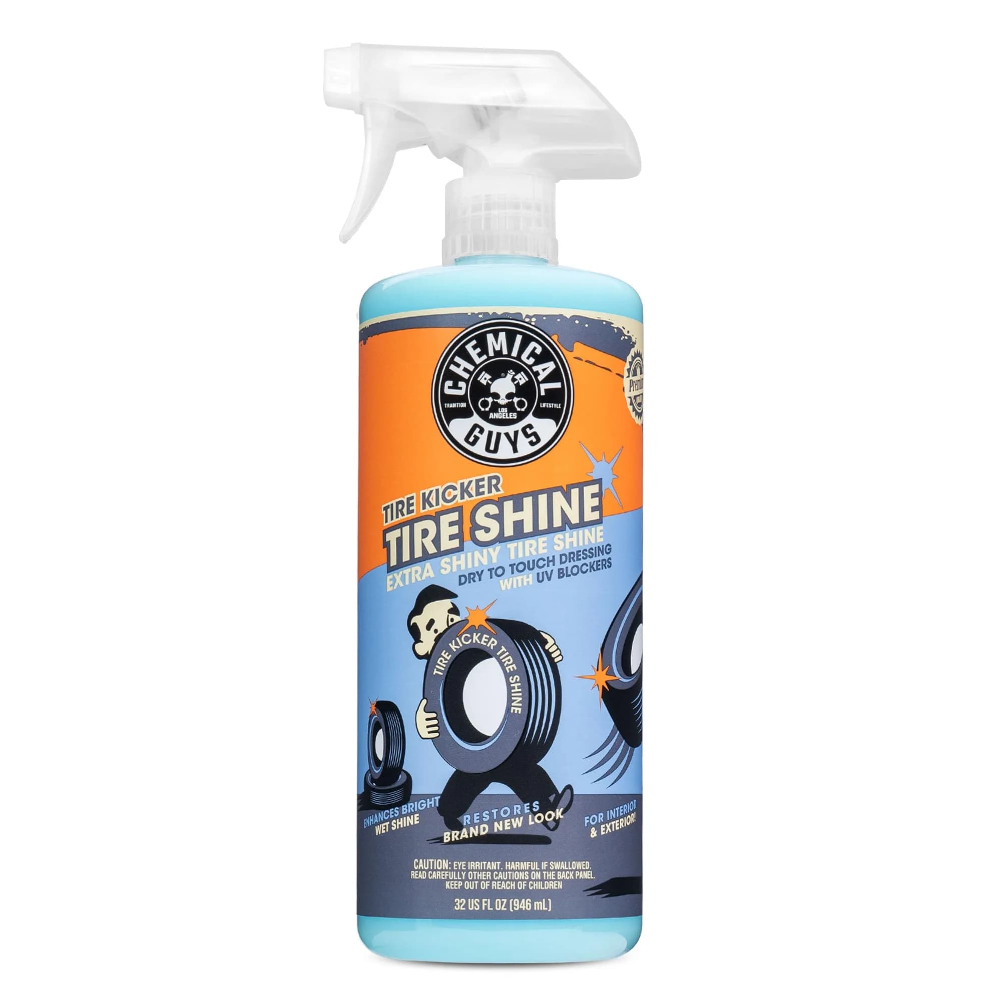 Chemical Guys Tire Kicker Extra Glossy Tire Shine 16 oz | Deep Wet Look, Fast Dry, Protects Rubber & Trim — 32 Fl Oz