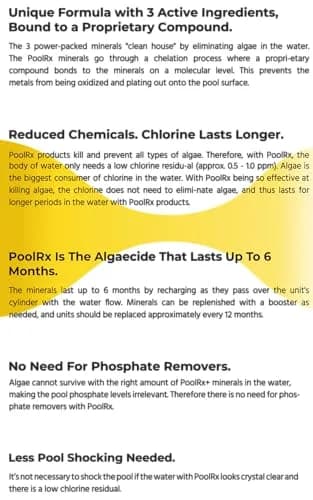 poolrx PoolRx+ Mineral Algaecide Unit | Up to 6-Month Algae Control for 5K-7.5K Gallons thumbnail 3