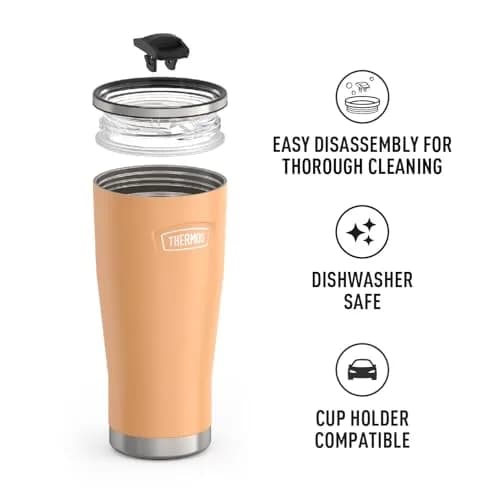 THERMOS Icon Series 24oz Stainless Steel Tumbler with Slide Lock Lid | 680ml (24 fl oz) Cold Retention Up to 22 Hrs thumbnail 3