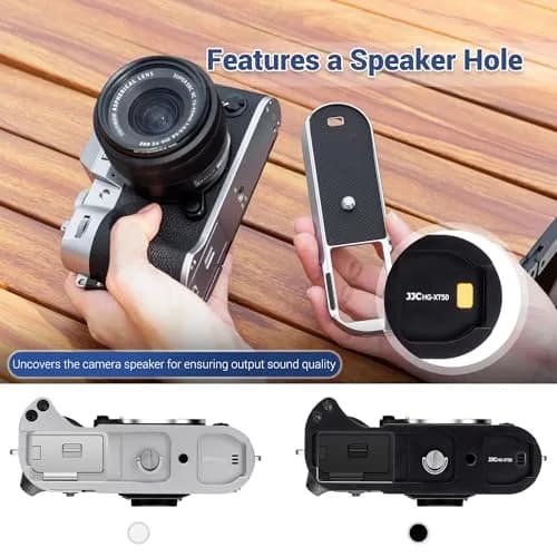 JJC Metal Hand Grip L-Shape Handle for Fujifilm X-T50 Camera, Black | Arca Swiss Quick Release Base & 1/4''-20 Tripod Hole thumbnail 4