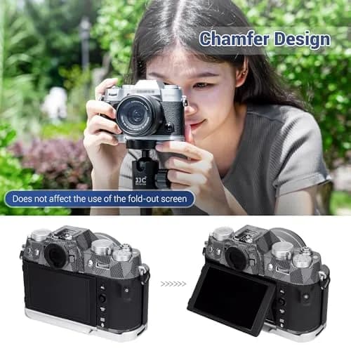 JJC Metal Hand Grip L-Shape Handle for Fujifilm X-T50 Camera, Black | Arca Swiss Quick Release Base & 1/4''-20 Tripod Hole thumbnail 6