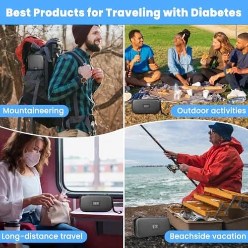 MOSKESON Insulin Cooler Travel Case with Temperature Display | Portable Refrigerated Medicine Storage Bag for Diabetics (Black) thumbnail 8