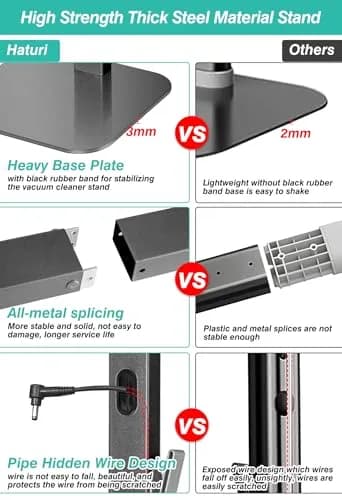 Haturi Freestanding Vacuum Stand for Dyson Cordless Stick Vacuums | 175 cm (69 inches) Tall thumbnail 3