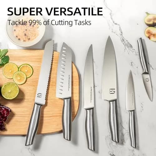 KnifeSaga 14 Pcs Knife Set with Block, Premium, Razor Sharp, Japanese Steel | 14-Piece Kitchen Knife Collection thumbnail 7