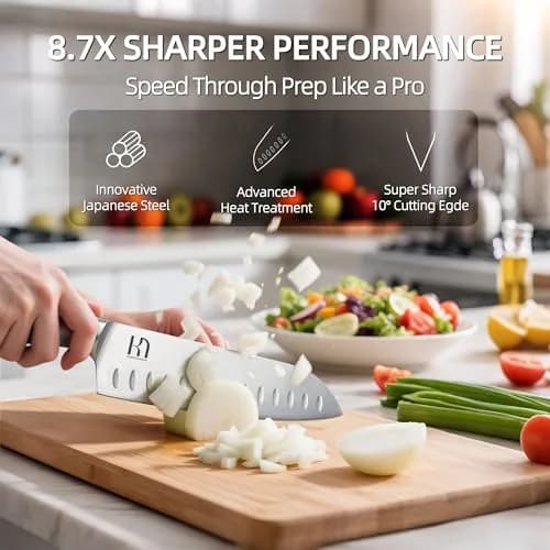 KnifeSaga 14 Pcs Knife Set with Block, Premium, Razor Sharp, Japanese Steel | 14-Piece Kitchen Knife Collection thumbnail 2