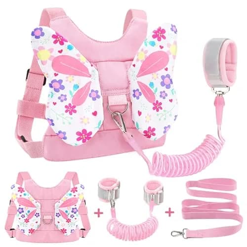 Accmor Toddler Harness Leash, Cute Butterfly Kids Leash + Anti Lost Wrist Link for Outdoor Travel, Adorable Child Walking Harness Wristband Assistant Strap Belt Keep Kids Close for Baby Boys Girls thumbnail 1