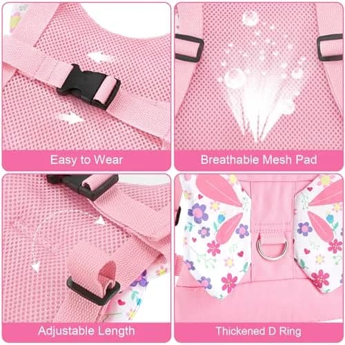 Accmor Toddler Harness Leash, Cute Butterfly Kids Leash + Anti Lost Wrist Link for Outdoor Travel, Adorable Child Walking Harness Wristband Assistant Strap Belt Keep Kids Close for Baby Boys Girls thumbnail 3