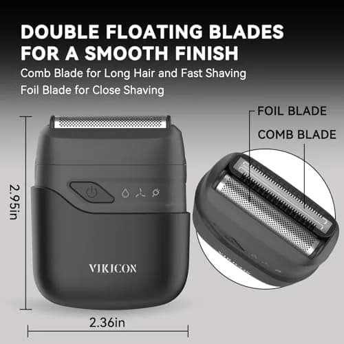 VIKICON Electric Foil Shaver for Men | Compact Portable Razor for Face thumbnail 3