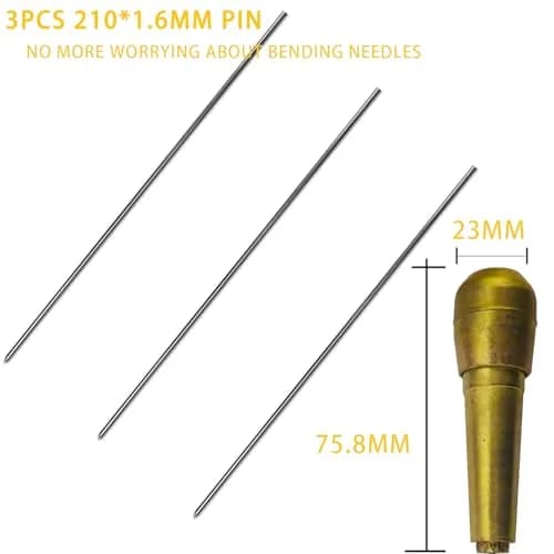 Asbrot Upgrade 3P - Poke Pin Pusher, 3D Printer Nozzle Cleaning Kit, Zinc Alloy Handle with 3 Pin, Dia 1.6mm by L 210mm thumbnail 2