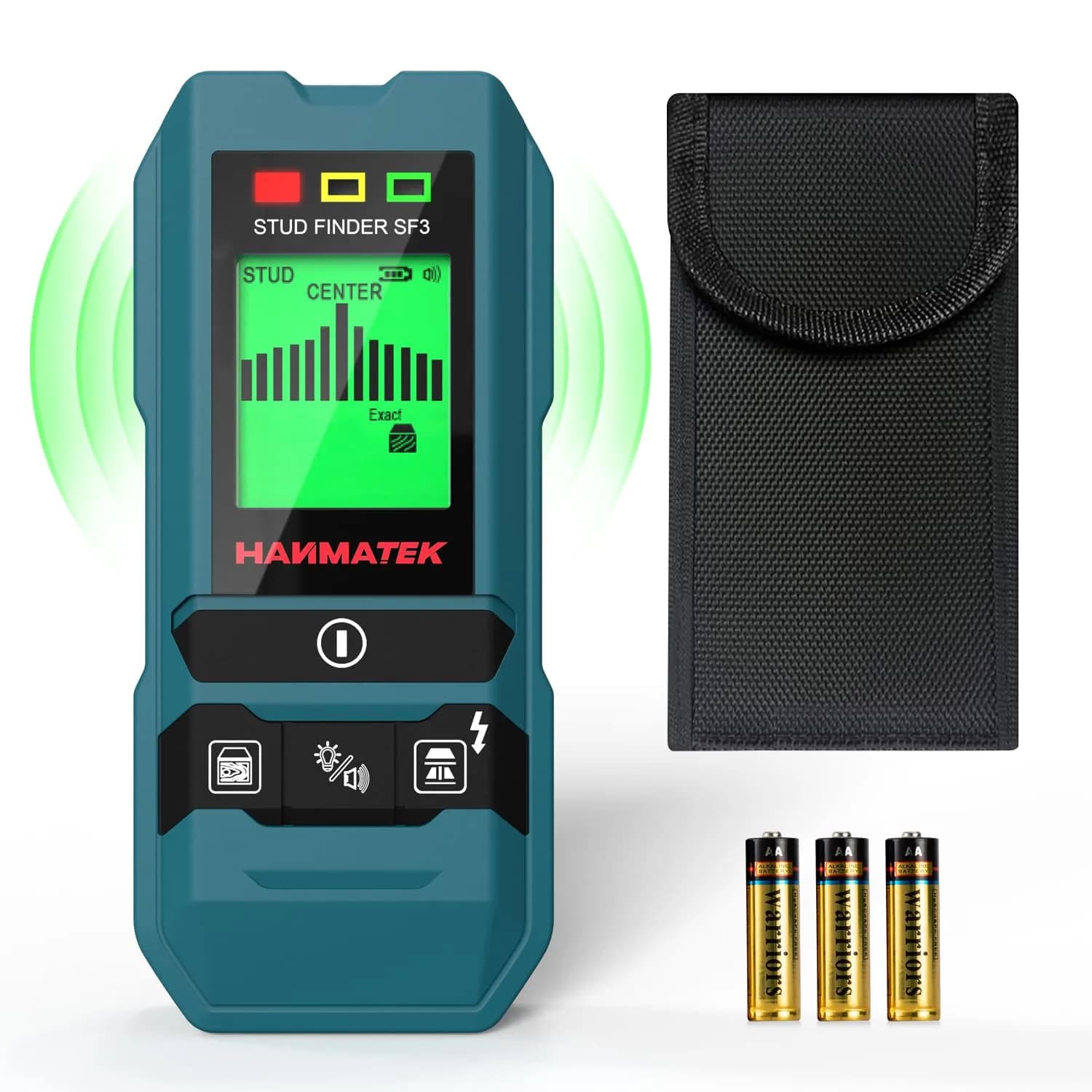 HANMATEK Stud Finder Wall Scanner Detector with Pro Smart Sensor, Audio Alarm & HD LCD Display, 6-in-1 Upgrade Wood Exact Mode Stud Finder Tool (20mm/38mm Depth, Green)