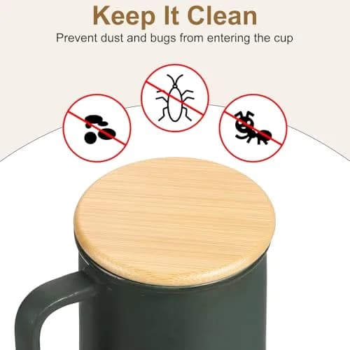 uxcell Bamboo Cup Lid 3.58 Inch | Reusable Wooden Cover for Hot & Cold Drinks thumbnail 4