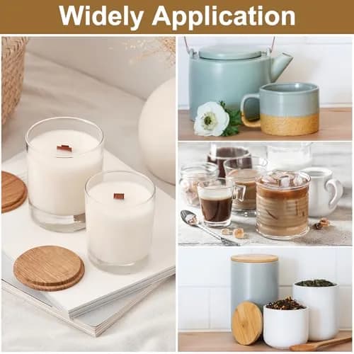 uxcell Bamboo Cup Lid 3.58 Inch | Reusable Wooden Cover for Hot & Cold Drinks thumbnail 6