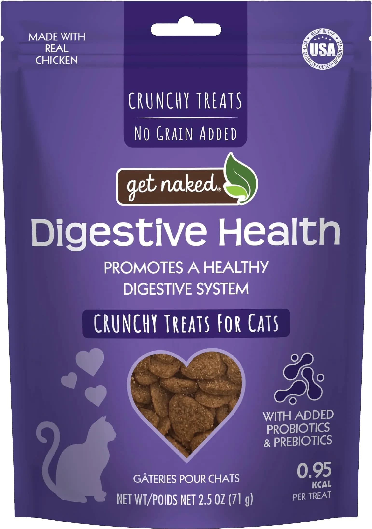 Get Naked Biteables Daily Crunchy Cat Treats for Skin Health, Cranberry Flavor, 2.5oz (70.87 g) | Functional Grain-Free Cat Snacks — Chicken Flavor
