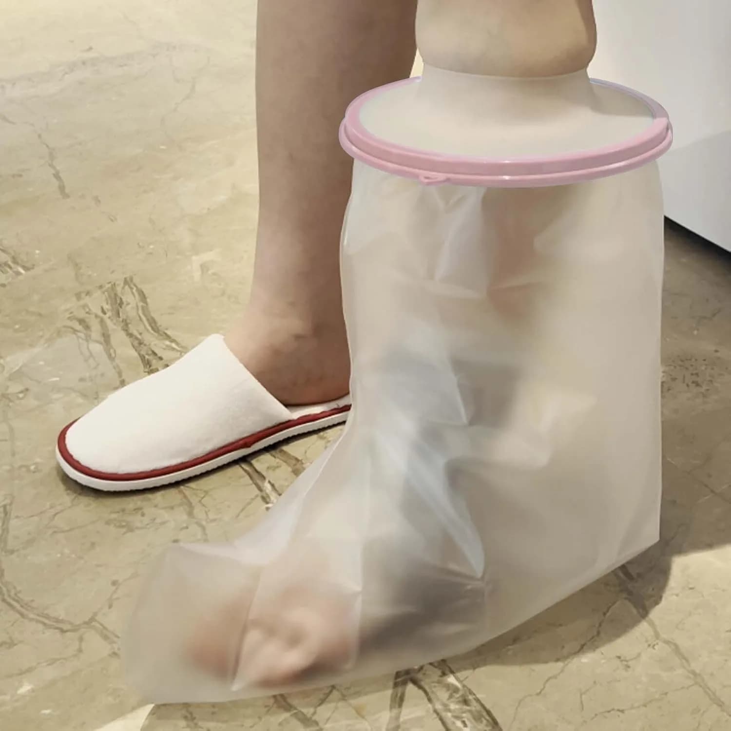CIVJET Waterproof Cast Cover for Shower Leg, Short Leg, Pink | Medical Grade Protection for Foot and Ankle