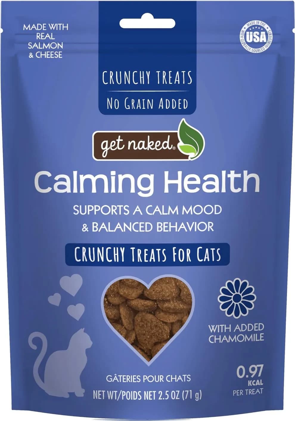 Get Naked Biteables Daily Crunchy Cat Treats for Skin Health, Cranberry Flavor, 2.5oz (70.87 g) | Functional Grain-Free Cat Snacks — Salmon Cheese