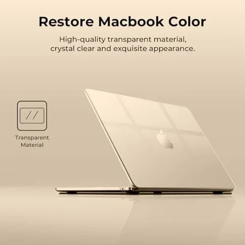 EooCoo Hard Shell Case Compatible with MacBook Air 15 inch 2024 2023 Liquid Retina, Plastic Cover + Keyboard & Screen Protector, Crystal Starlight thumbnail 2