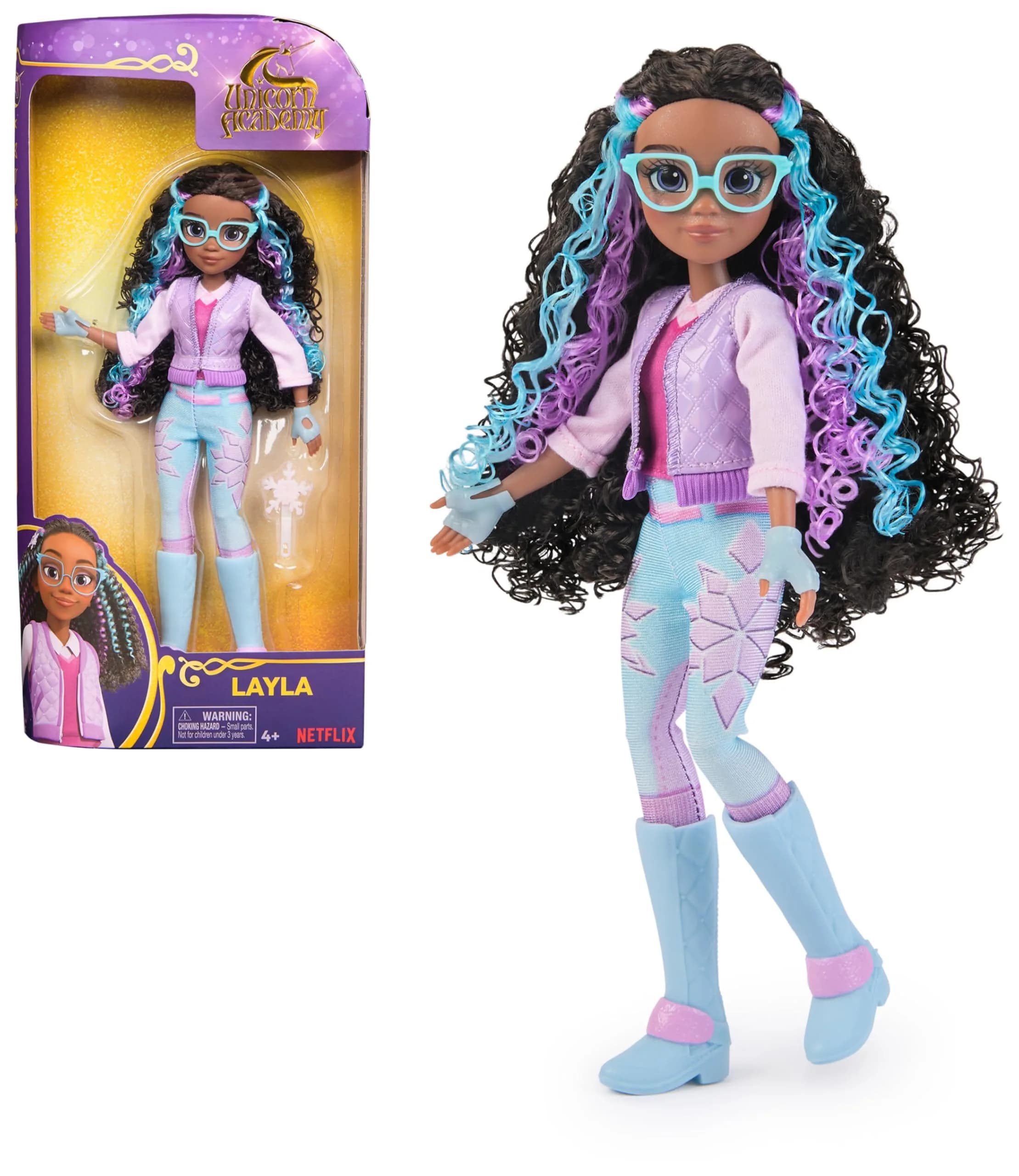 Unicorn Academy Layla Doll & Unicorn Toy for Girls 4+ | 9.5-inch Poseable Character with Accessories