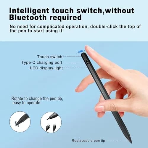 Fonus Active Stylus Pen for OnePlus Open/Pad (2023/2024) with Palm Rejection & Rechargeable Battery | 180mm Length thumbnail 6