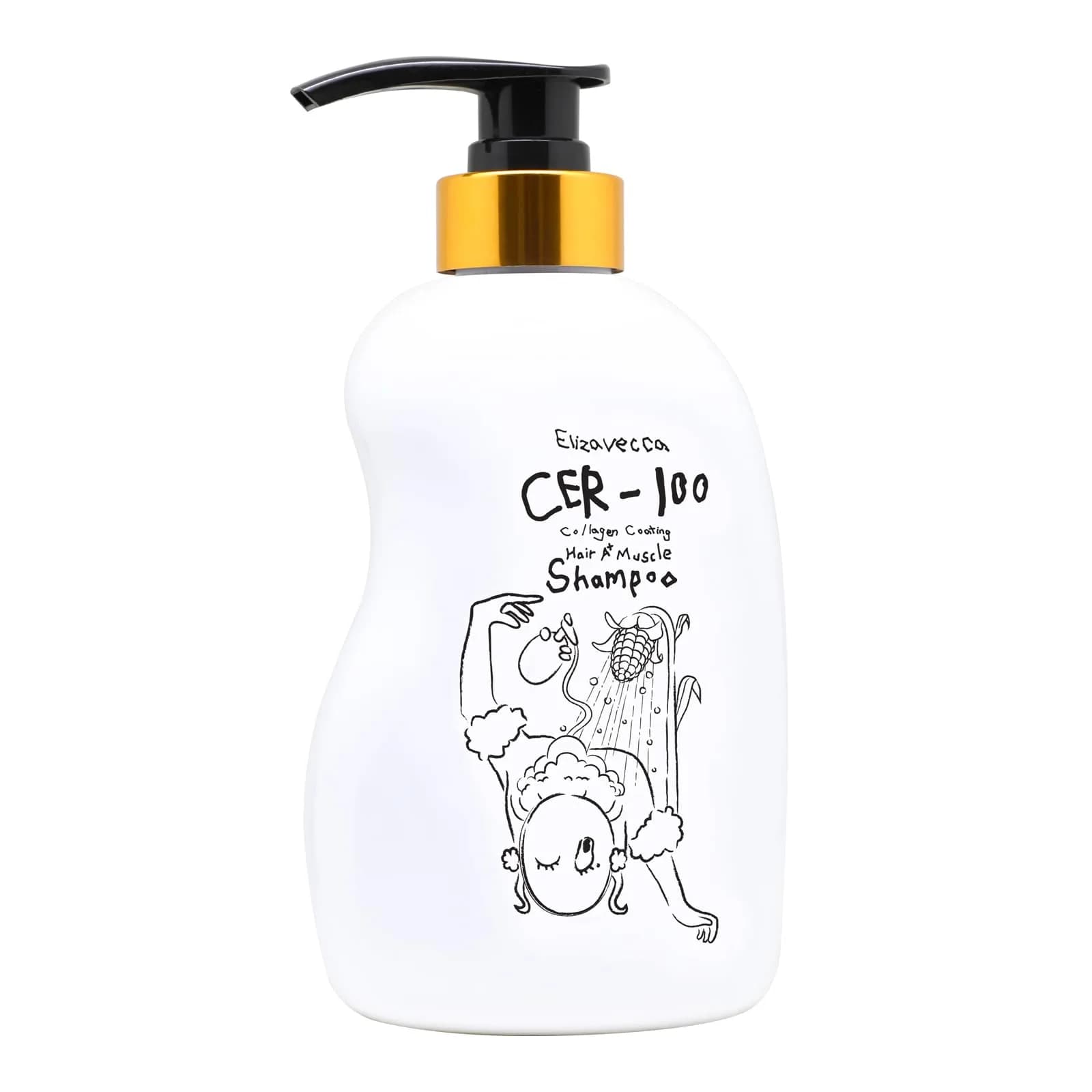Elizavecca CER-100 Collagen Coating Hair A+ Muscle Shampoo, 16.9 fl oz | Nourishes & Strengthens All Hair Types