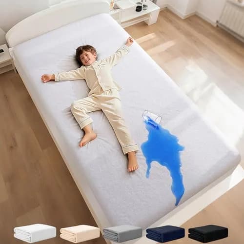 OhGeni Waterproof Mattress Protector Twin Size | Deep Pocket 6"-18" Breathable & Noiseless thumbnail 1