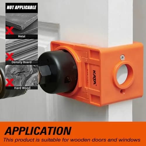 KATA Door Lock Installation Kit for Door Knob & Deadbolt, 25mm (1") & 54mm (2-1/8") Hole Saws | DIY Wood Door Lock Jig thumbnail 6