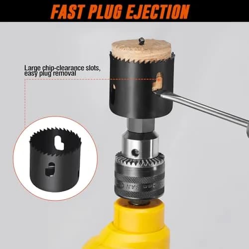 KATA Door Lock Installation Kit for Door Knob & Deadbolt, 25mm (1") & 54mm (2-1/8") Hole Saws | DIY Wood Door Lock Jig thumbnail 7