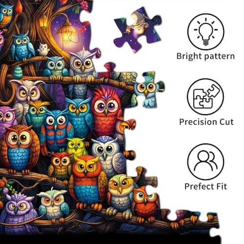 TangComplete Owl Family 1000 Piece Jigsaw Puzzle 70cm x 50cm | Educational & Non-Toxic Puzzle thumbnail 6
