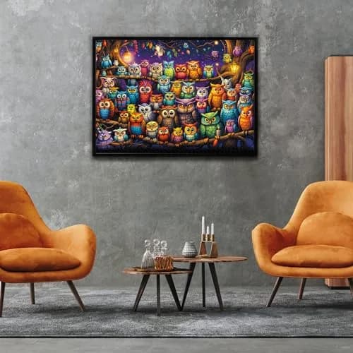 TangComplete Owl Family 1000 Piece Jigsaw Puzzle 70cm x 50cm | Educational & Non-Toxic Puzzle thumbnail 4