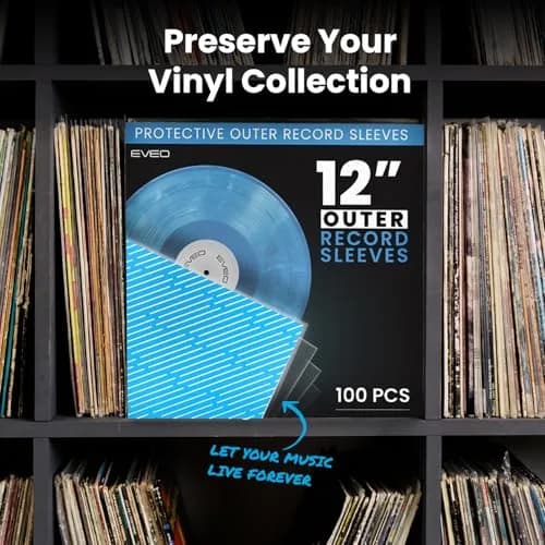 EVEO Crystal Clear Outer Vinyl Record Sleeves 3 Mil 32.9cm (12.75") | Archival Standard Protection for LPs thumbnail 7